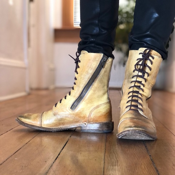 ❤️BED | STU LEATHER 2 ZIPPER LACE UP BOOTS - Picture 4 of 16